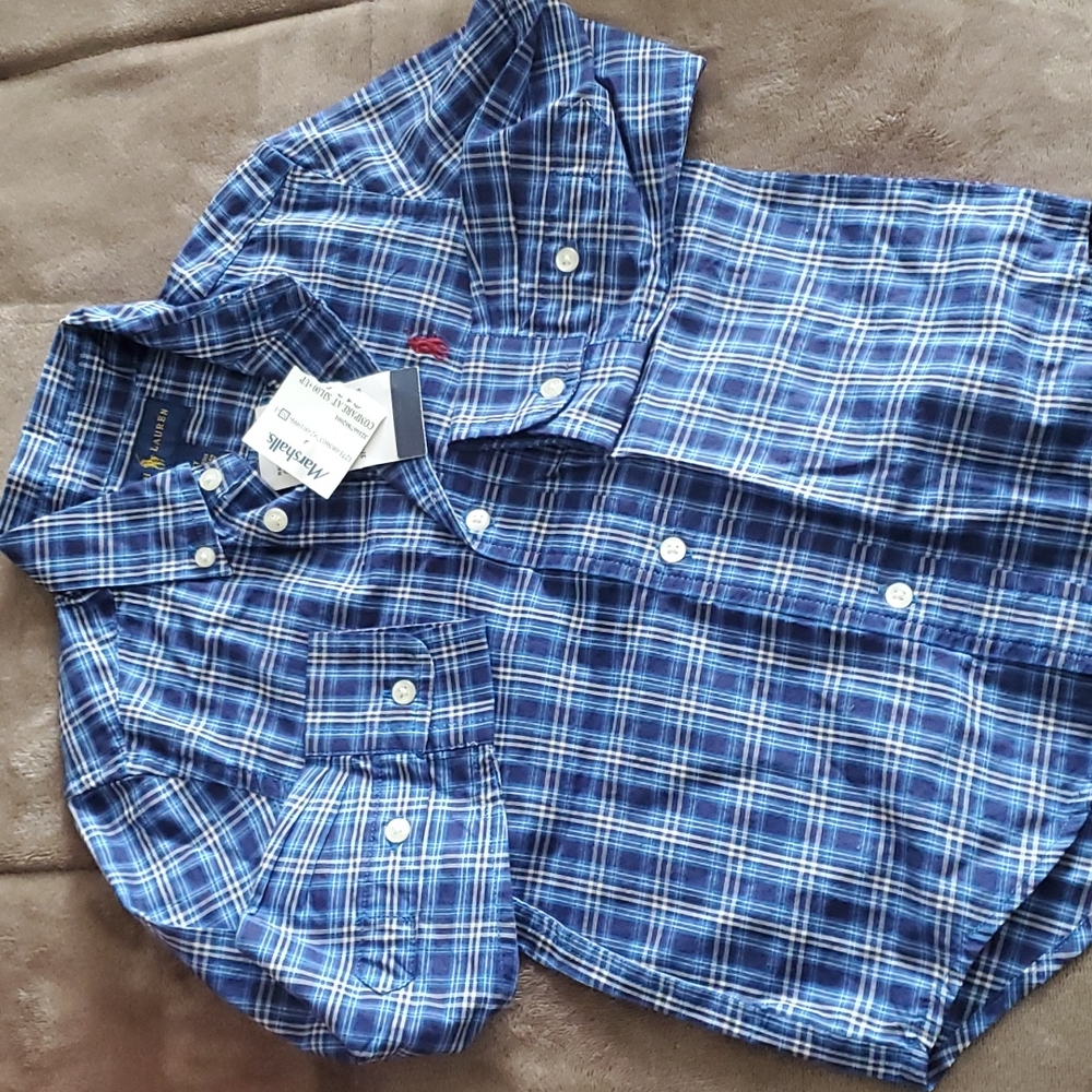 Blue plaid button up